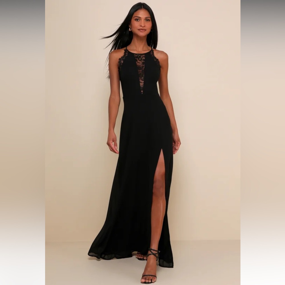 NWT-Romantic Mood Black Lace Sleeveless Dress